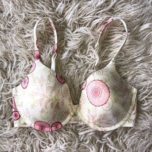 NEW Maidenform Total Solution Cream Floral Bra 34D
